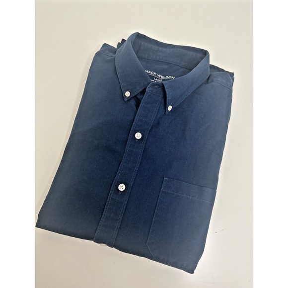 Mack Weldon Button Up Shirt Size Large Daily‎ Wear Cotton Blend Long Sleeve Logo - Picture 1 of 5